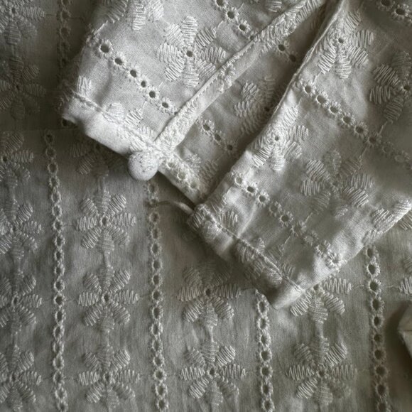 Revolve Likely "Emelynn" daisy eyelet ruffle babydoll mini dress in white size 6 - Picture 7 of 13